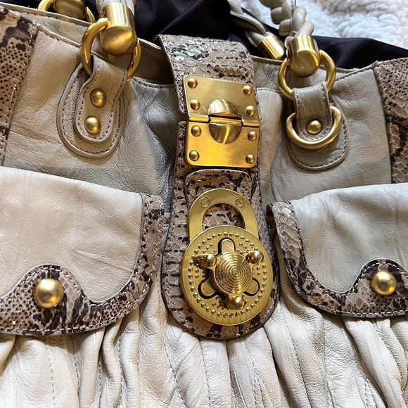 Steven by Steve Madden - Large leather and stud metal detail Satchel - Picture 2 of 10